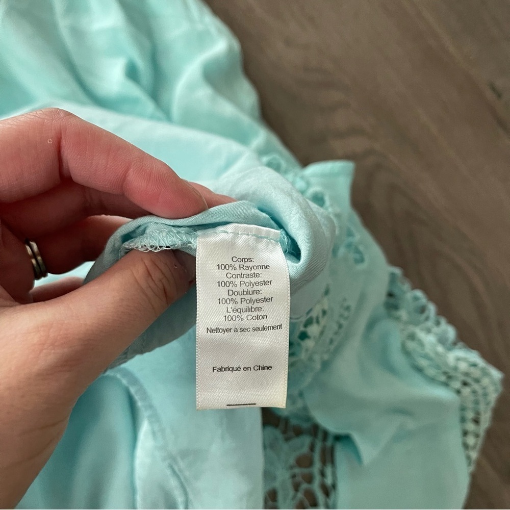 ASTR the Label Mint Lace Crochet Slip Dress - Picture 6 of 7